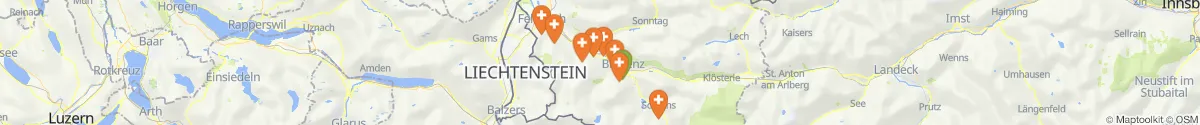 Kartenansicht für Apotheken-Notdienste in der Nähe von Sankt Gallenkirch (Bludenz, Vorarlberg)